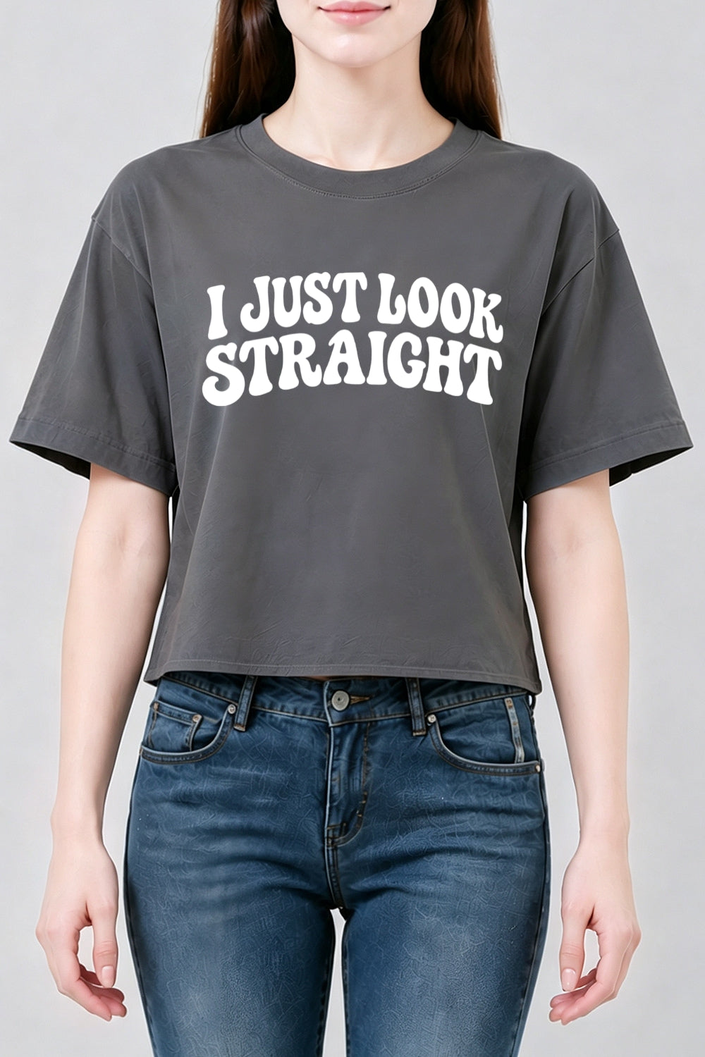 I just look straight crop top