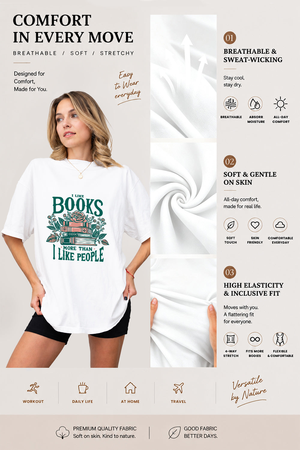 I like books more than I like people tee