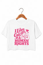 I love cats and human rights crop top