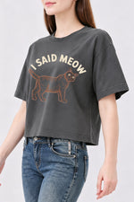 I said meow funny cat crop top