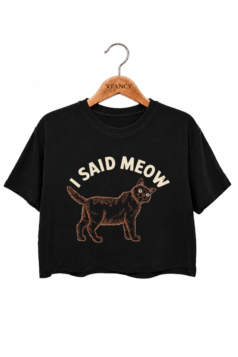 I said meow funny cat crop top
