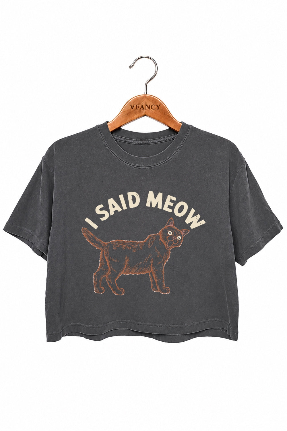 I said meow funny cat crop top