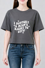 I support a man's right to stfu crop top