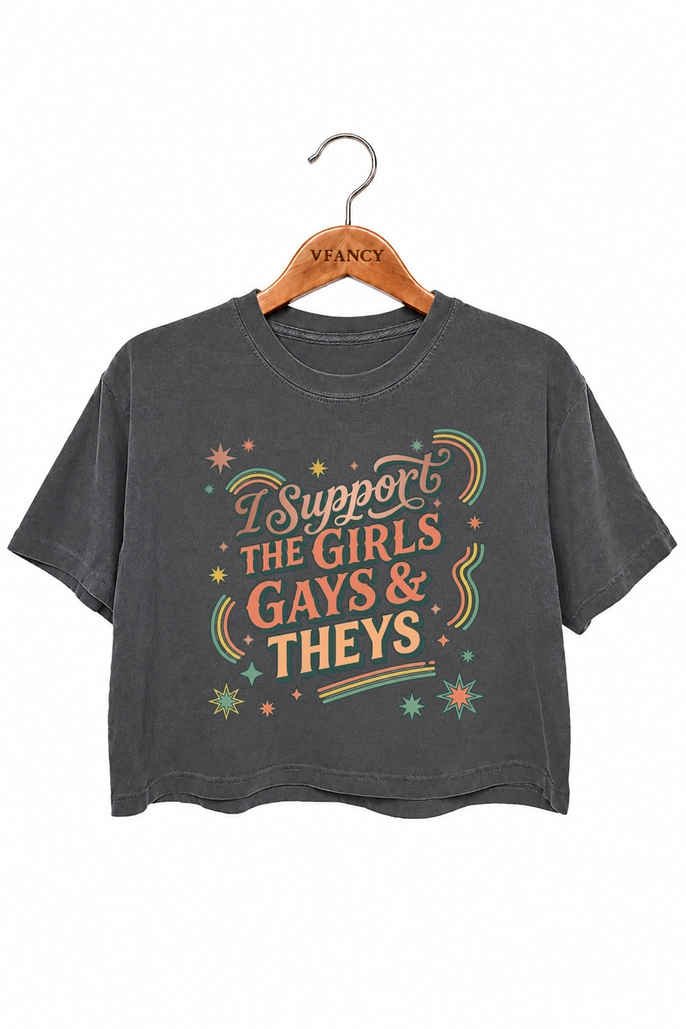 I support the girls gays and theys crop top