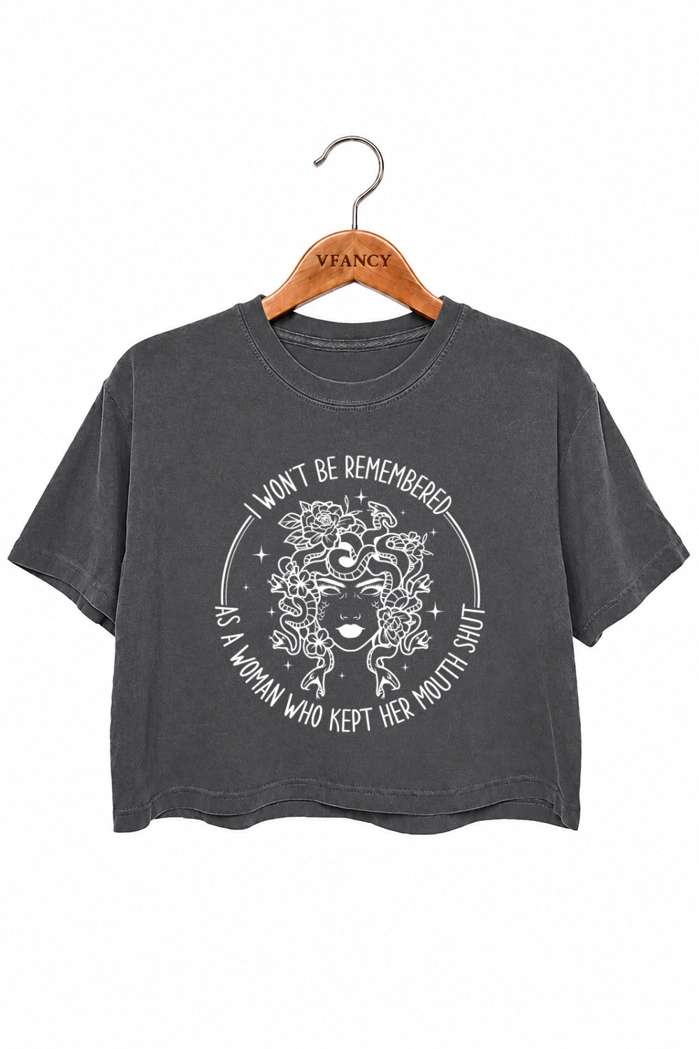 I won't be remembered medusa crop top
