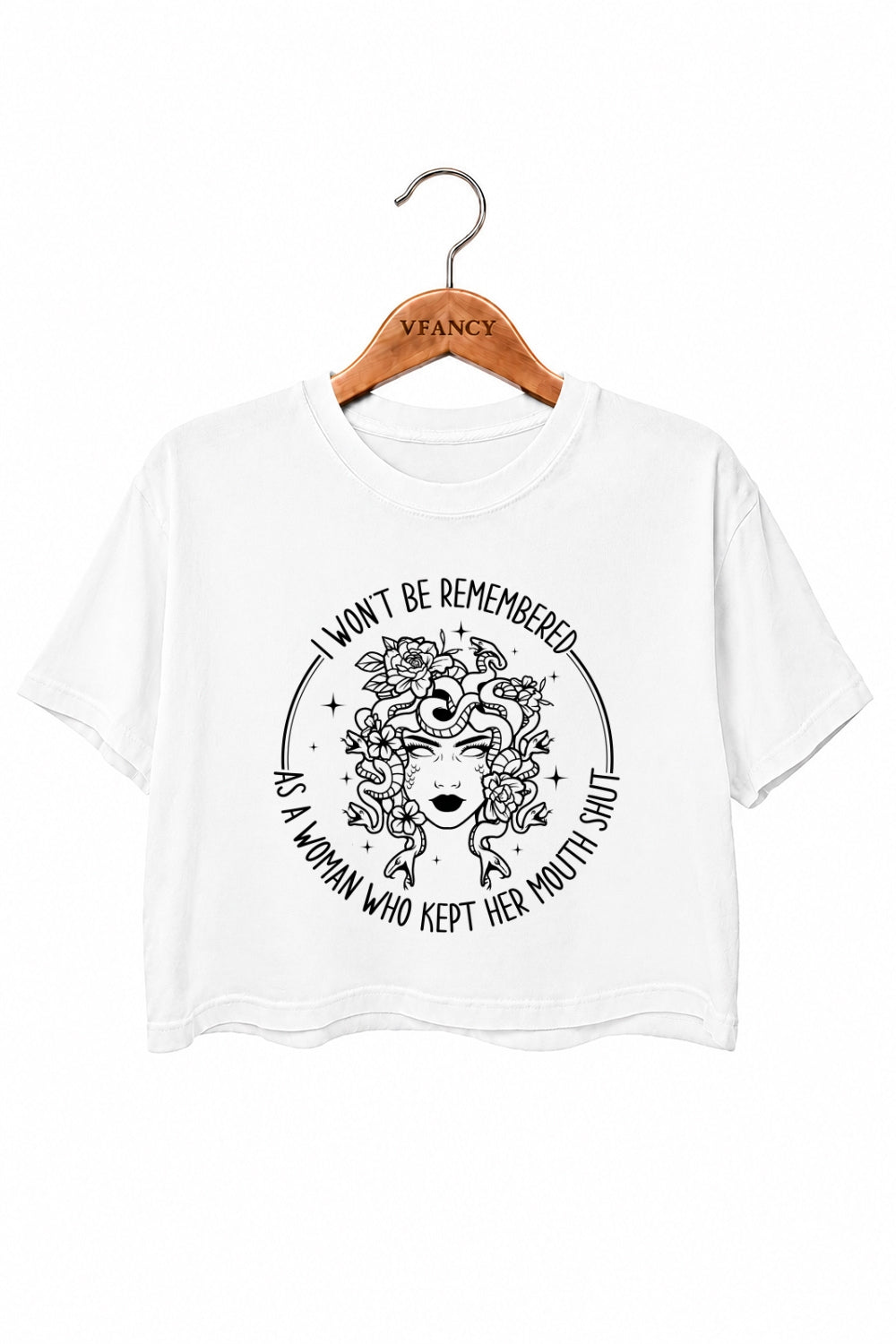 I won't be remembered medusa crop top