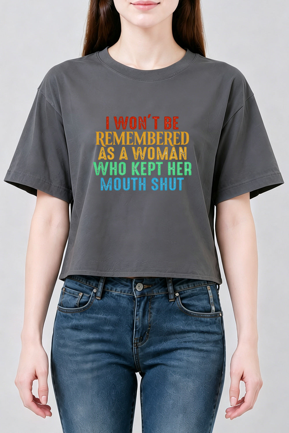 I won't be remembered rainbow crop top