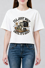 I'll just wait funny teacher crop top