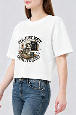 I'll just wait funny teacher crop top
