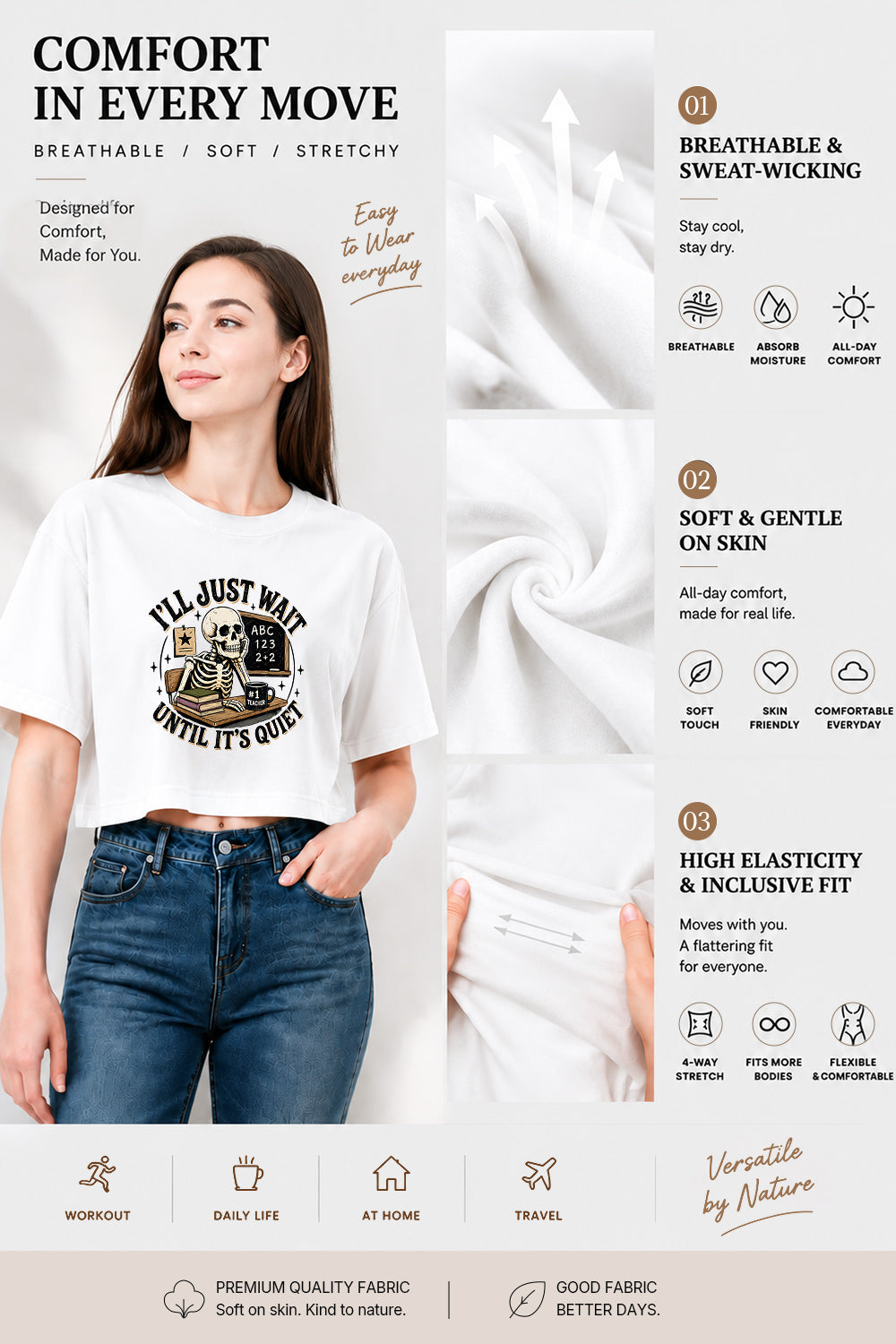 I'll just wait funny teacher crop top
