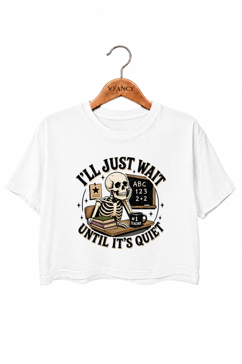 I'll just wait funny teacher crop top