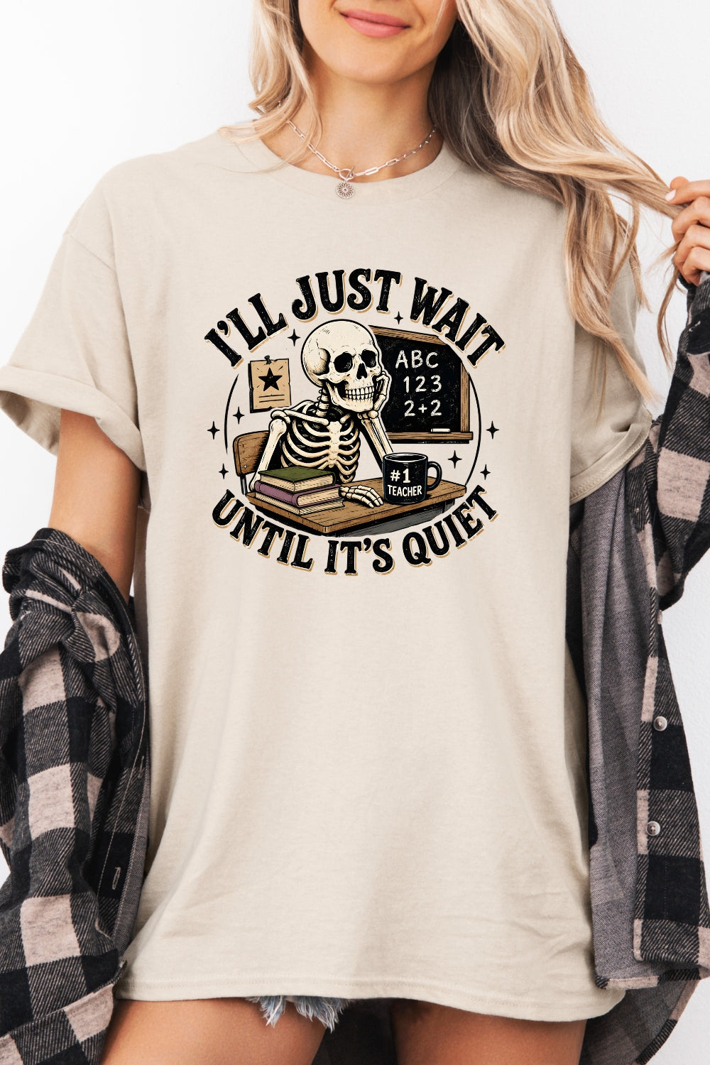 I'll just wait funny teacher tee