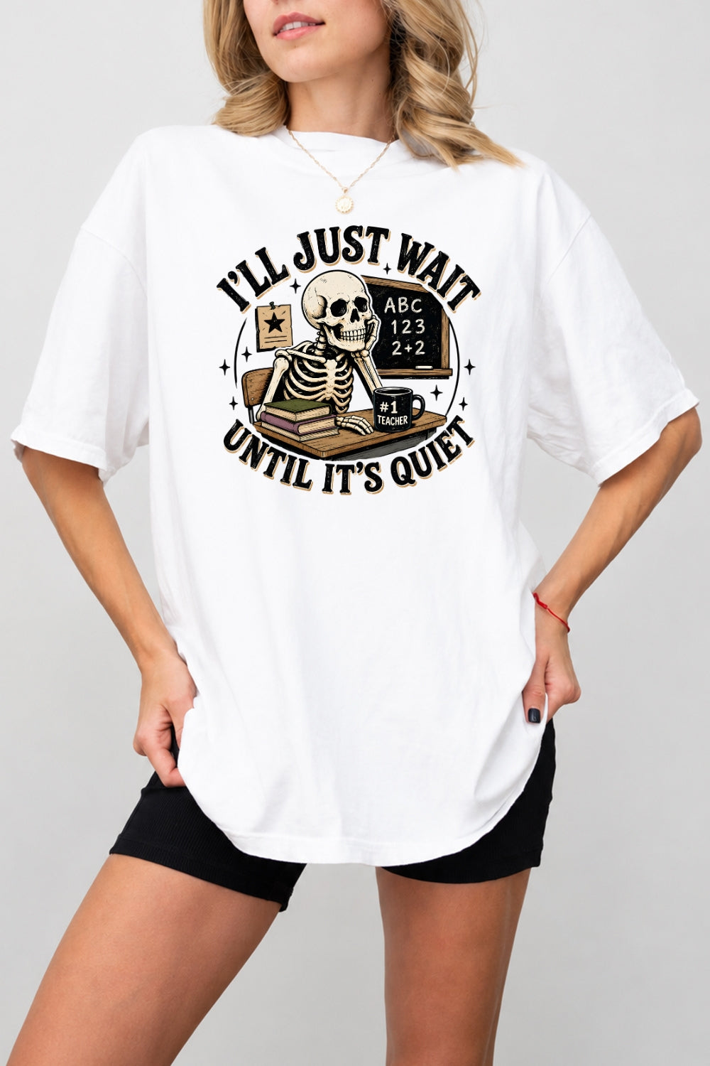 I'll just wait funny teacher tee