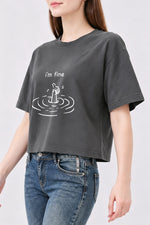 I'm fine funny crop top