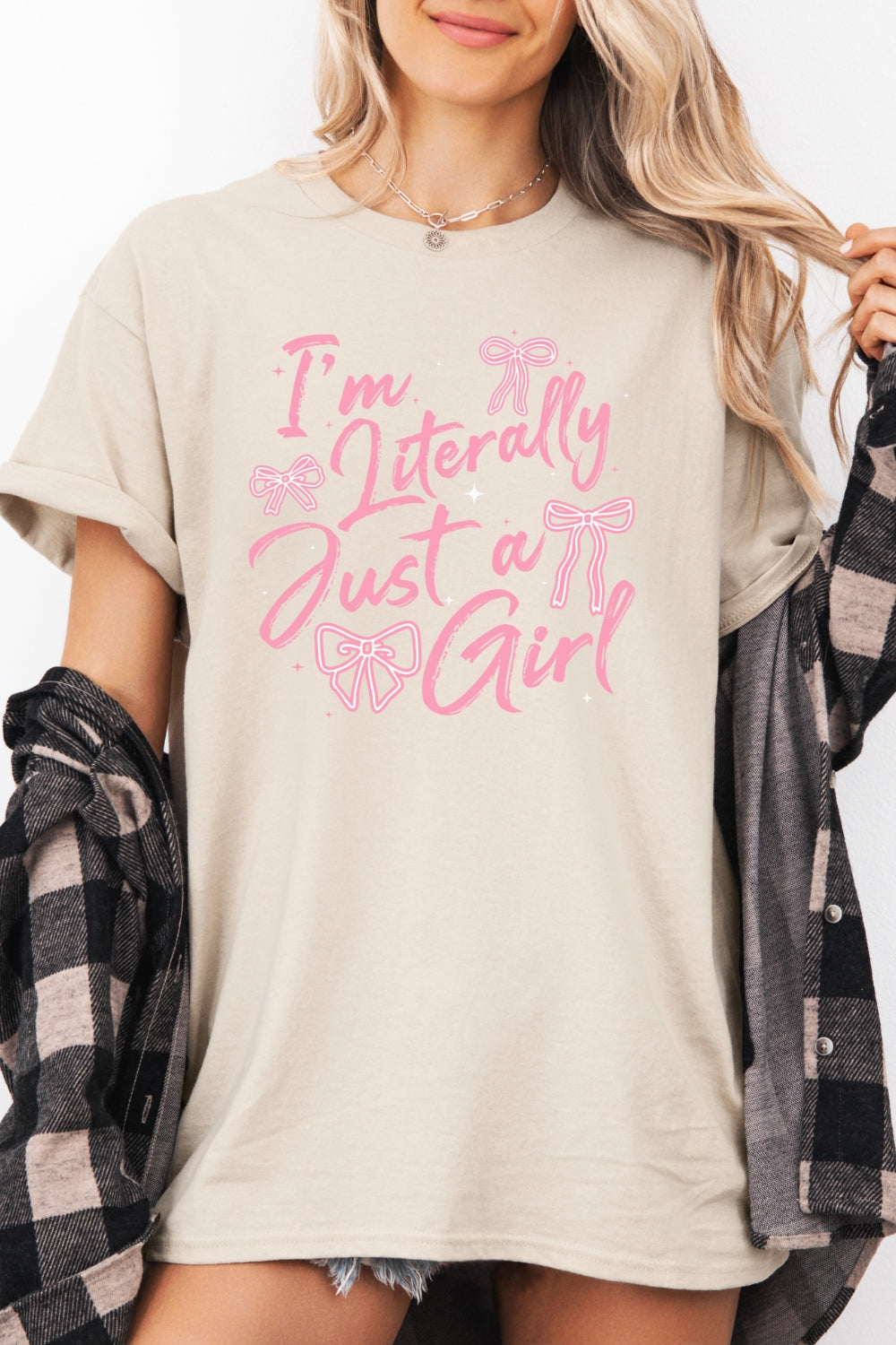 I'm literally just a girl bows tee