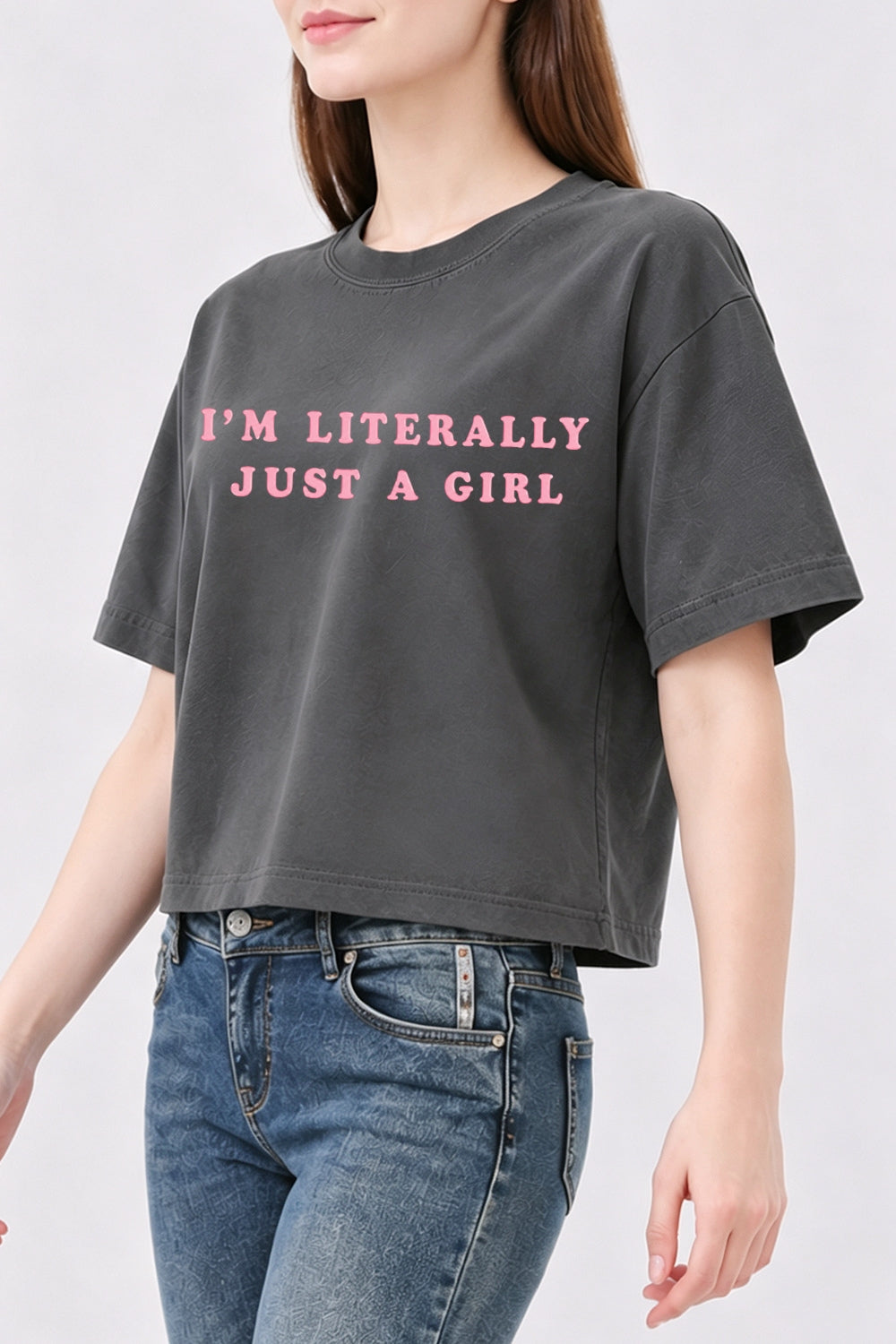 I‘m literally just a girl crop top