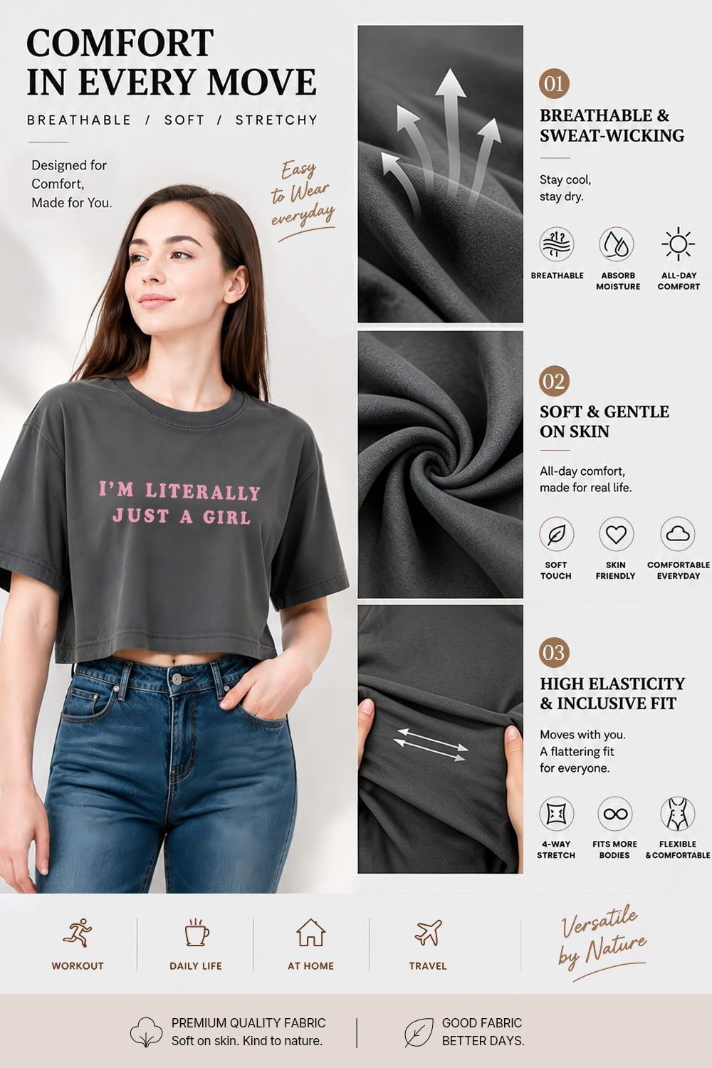 I‘m literally just a girl crop top
