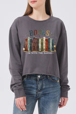 I'm with the banned book lover crop sweatshirt