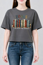 I'm with the banned book lover crop top