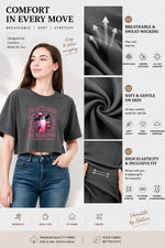 In October we wear pink halloween crop top
