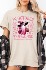 In October we wear pink halloween crop top
