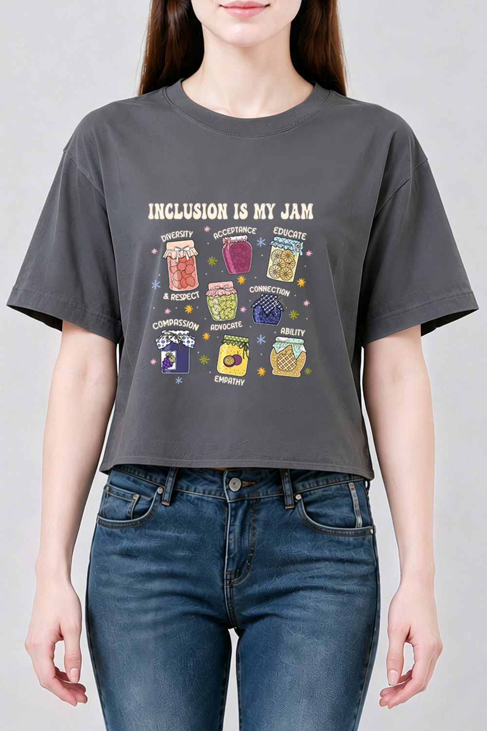 Inclusion is my jam crop top