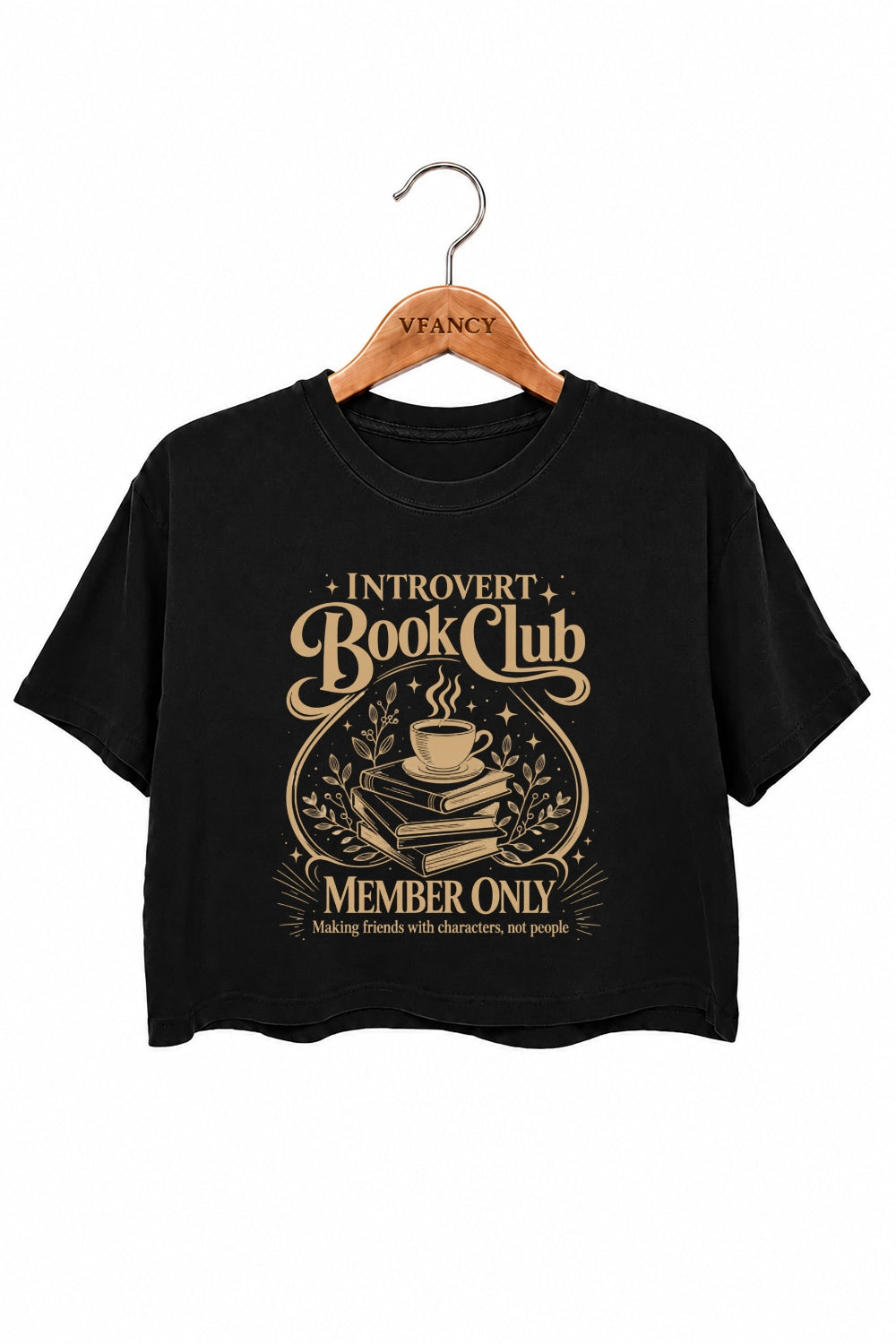 Introvert book club crop top