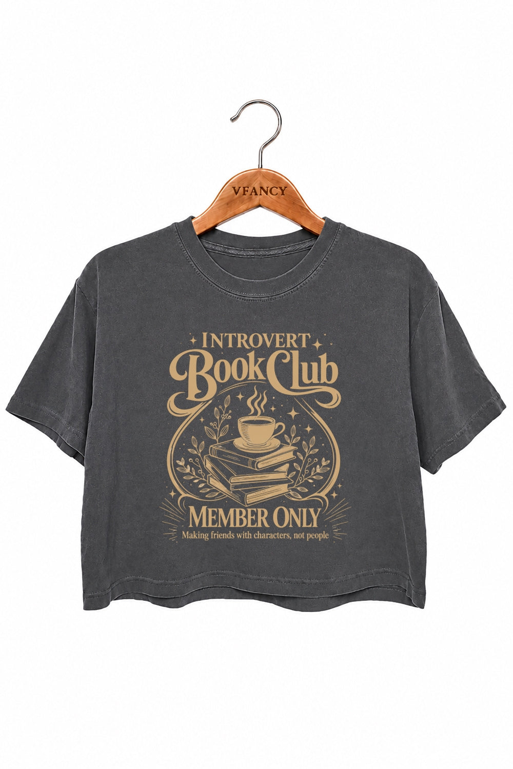 Introvert book club crop top