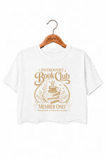 Introvert book club crop top