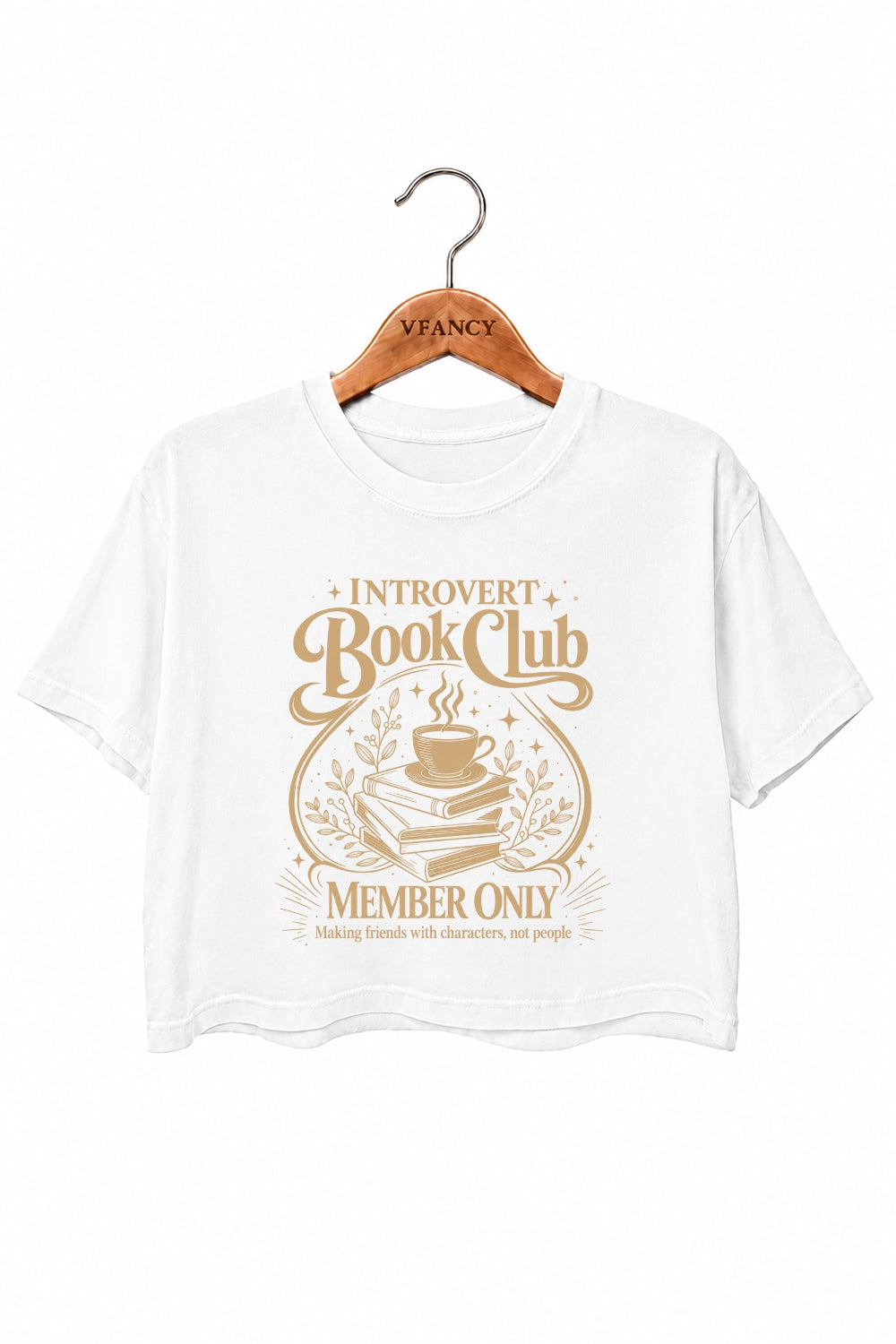 Introvert book club crop top