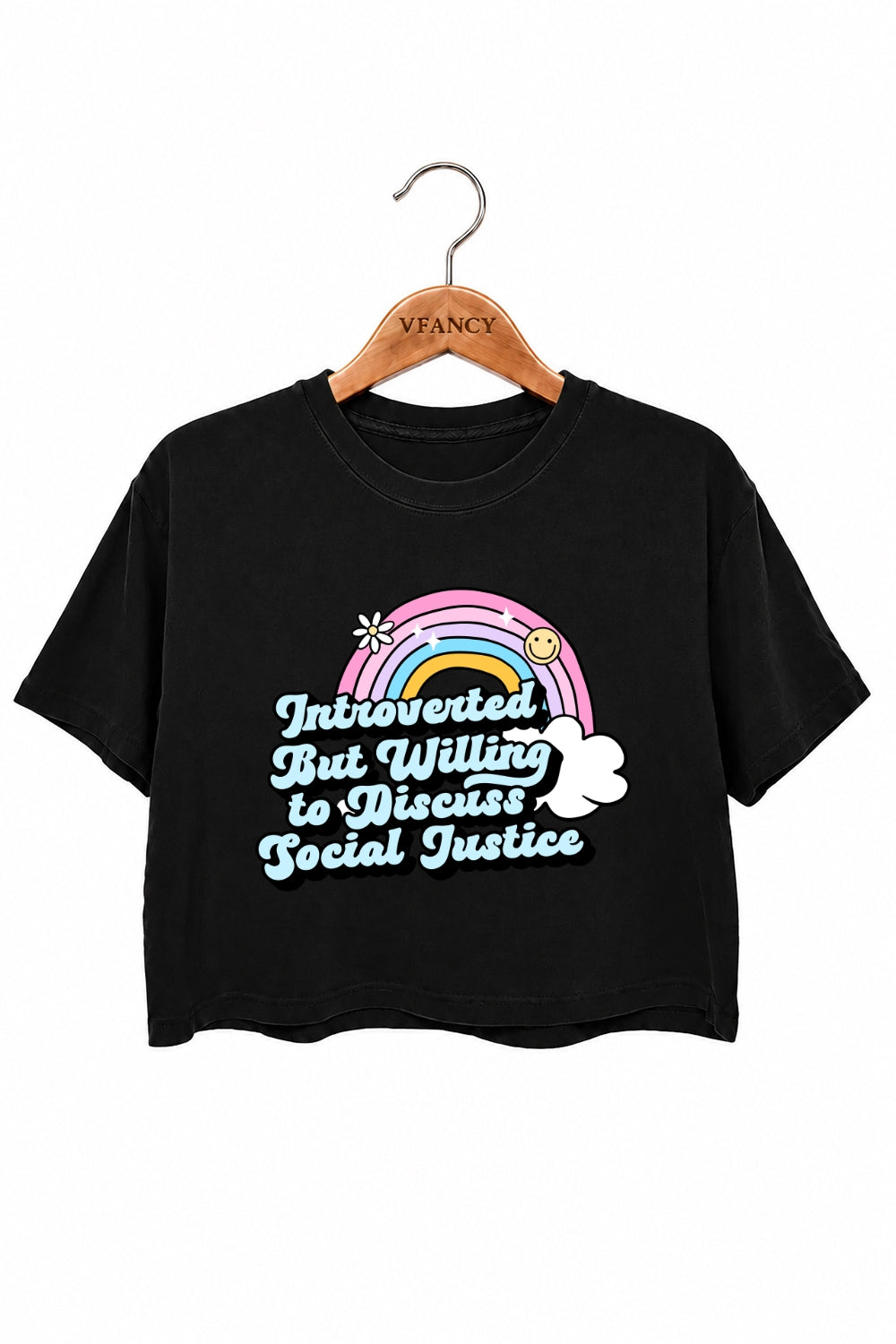 Introverted but willing to discuss crop top