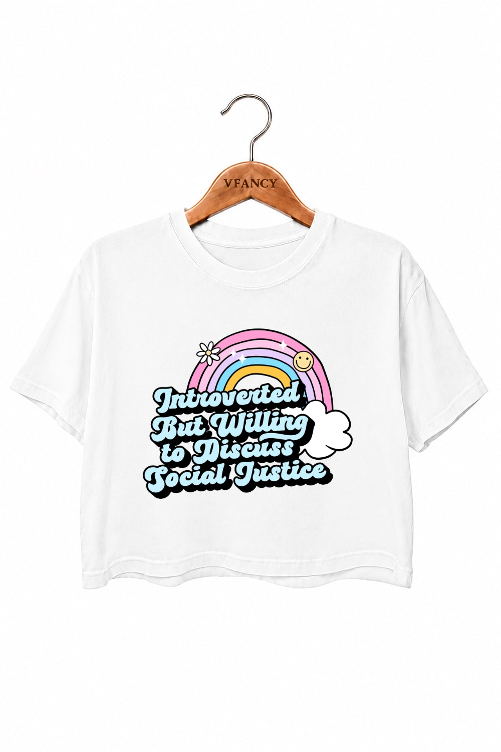 Introverted but willing to discuss crop top