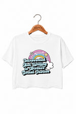 Introverted but willing to discuss crop top