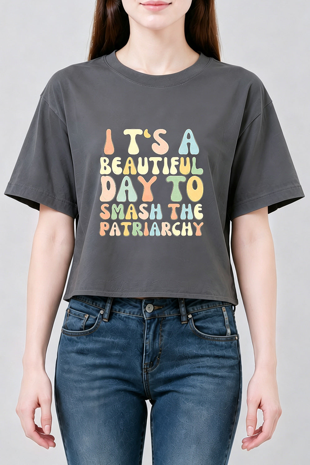 It's a beautiful day to smash the patriarchy crop top