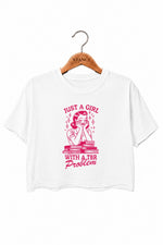 Just a girl with a tbr problem crop top