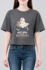 Just here for the booooks crop top
