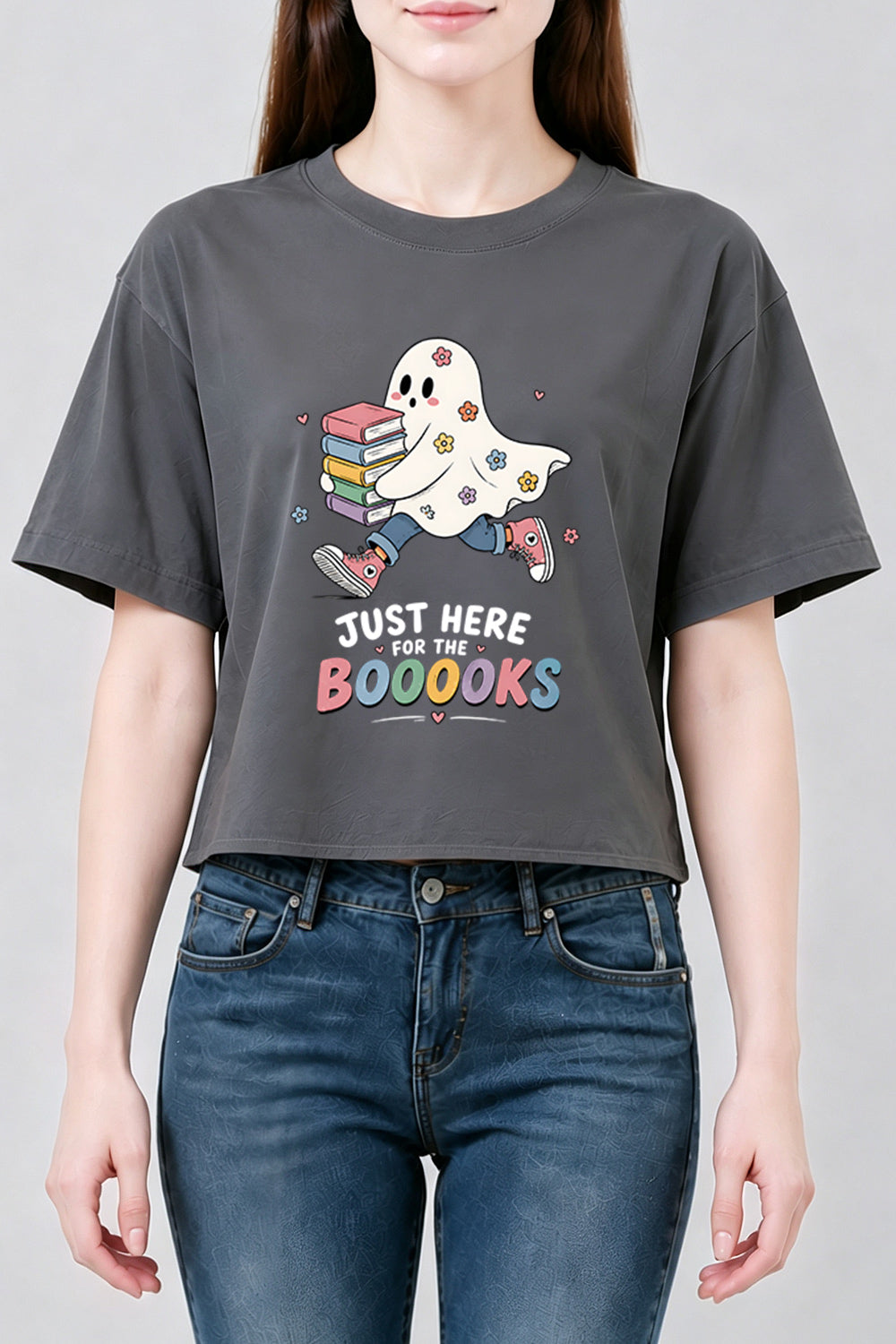 Just here for the booooks crop top