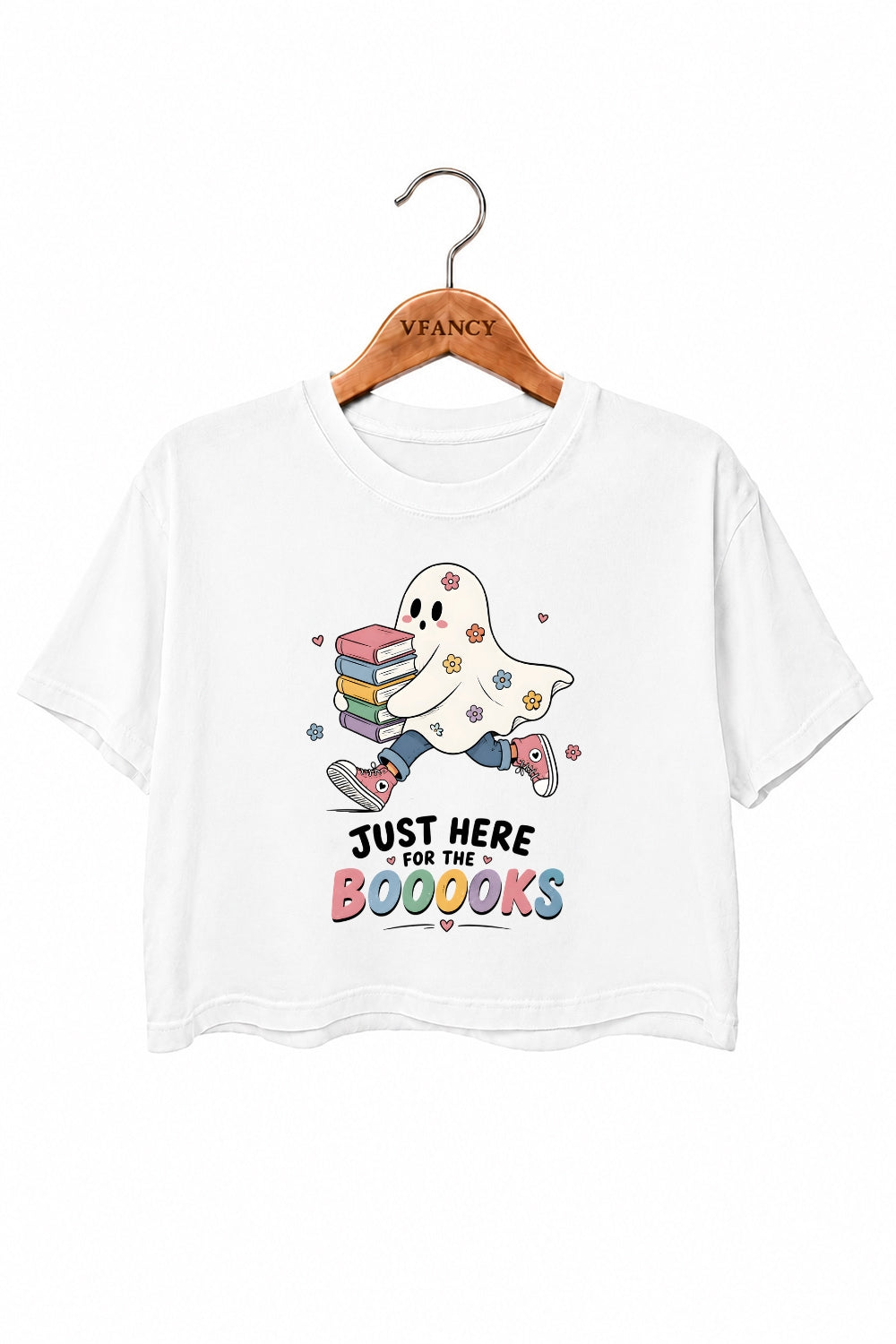Just here for the booooks crop top