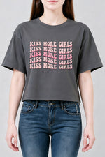 Kiss more girls crop top