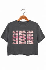 Kiss more girls crop top