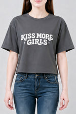 Kiss more girls funny crop top
