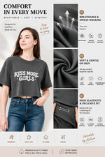 Kiss more girls funny crop top