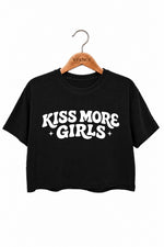 Kiss more girls funny crop top