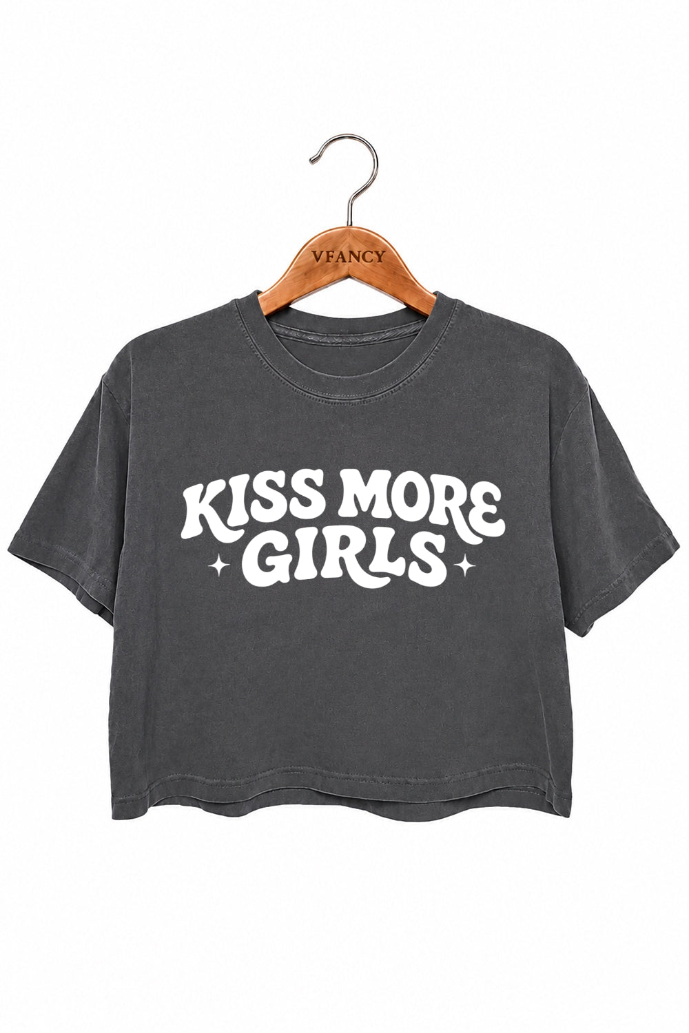 Kiss more girls funny crop top