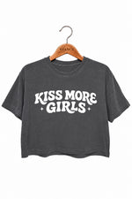 Kiss more girls funny crop top