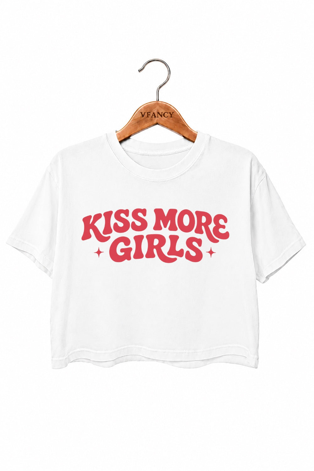 Kiss more girls funny crop top