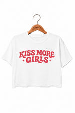 Kiss more girls funny crop top
