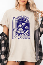 Leaving reality entering fiction reading tee