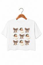 Leopard santa christmas crop top
