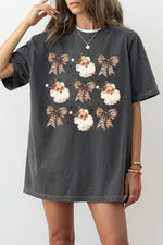 Leopard santa christmas tee